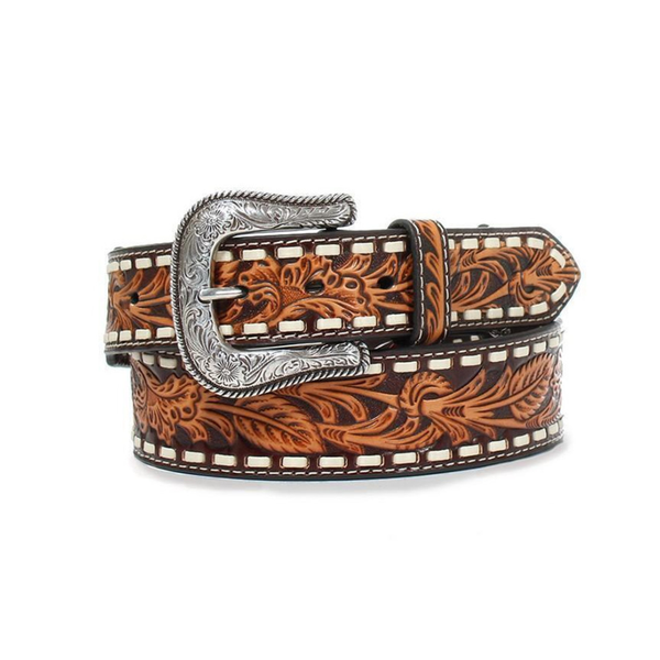 Ariat Mens Floral Embossed Buck Laced Belt - A1039902