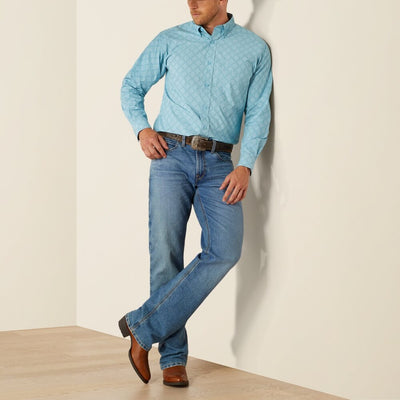 Ariat Mens Garmon Turquoise Shirt