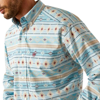 Ariat Mens Gorman Turquoise Aztec Print Shirt