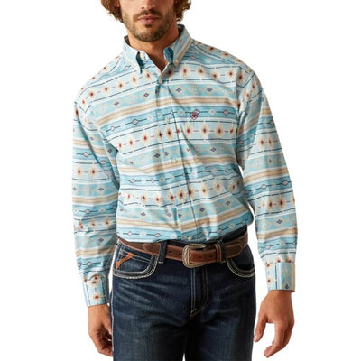 Ariat Mens Gorman Turquoise Aztec Print Shirt