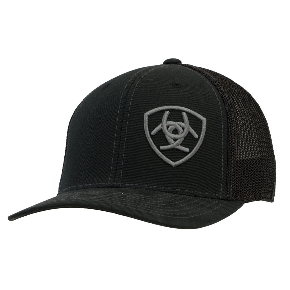 Ariat Mens Grey Offset Logo Cap Black - 1597801