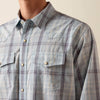 Ariat Mens Harry Retro Fitted Snap Shirt Light Blue - 10073579