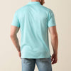 Ariat Mens Jacquard Printed Fitted Polo Shirt Aqua - 10071098