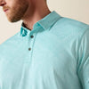 Ariat Mens Jacquard Printed Fitted Polo Shirt Aqua - 10071098