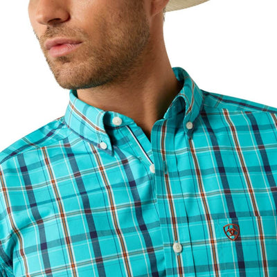 Ariat Mens Jessie Turquoise Plaid Shirt