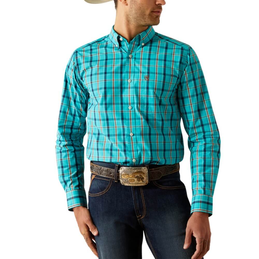 Ariat Mens Jessie Turquoise Plaid Shirt