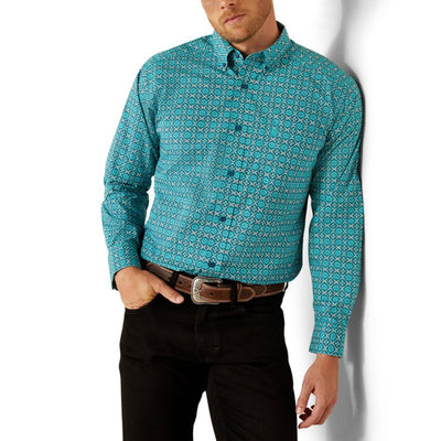 Ariat Mens Jordy Blue Print Shirt