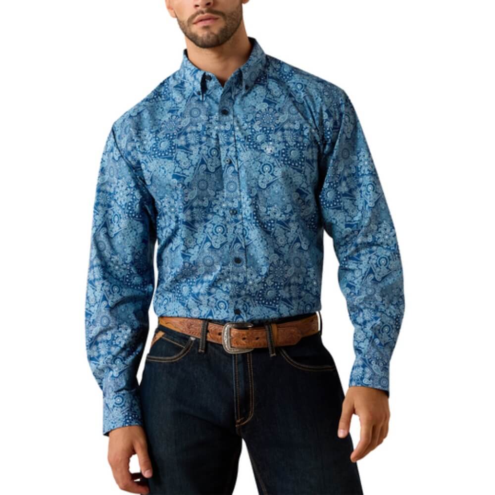 Ariat Mens Jorge Classic Fit Shirt Poseidon Paisley - 10071037