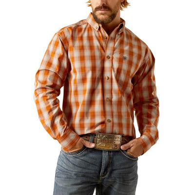 Ariat Mens Julius Rust Plaid Print Shirt