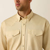 Ariat Mens Lightweight Twill Classic Fit Snap Shirt Creme Brulee - 10071235