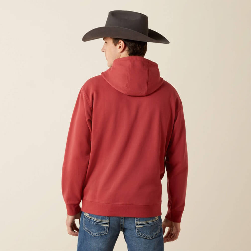 Ariat Mens Liquid Stamp Flag Hoodie Brick red - 10062494