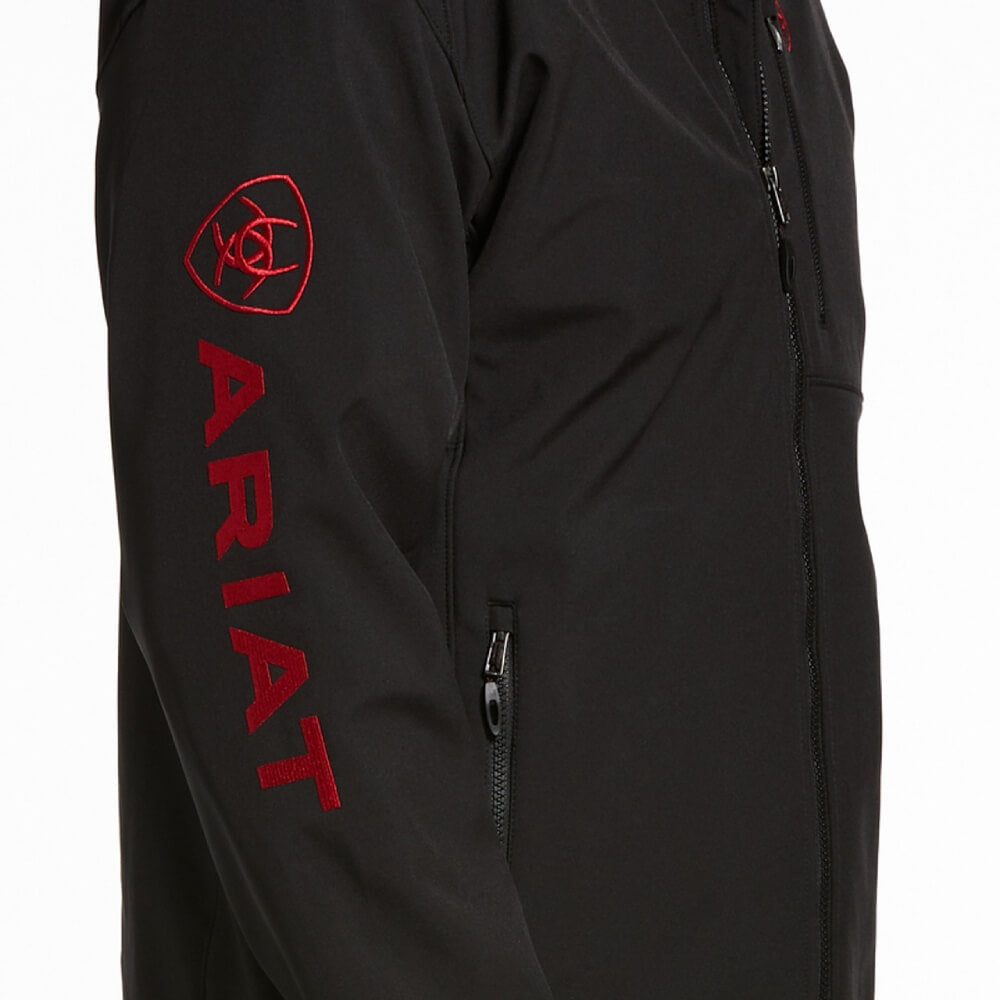 Ariat Mens Logo 2.0 Black Red Softshell Jacket