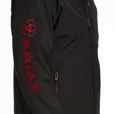 Ariat Mens Logo 2.0 Black Red Softshell Jacket