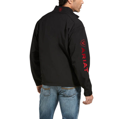 Ariat Mens Logo 2.0 Black Red Softshell Jacket