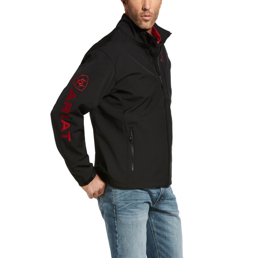 Ariat Mens Logo 2.0 Black Red Softshell Jacket