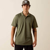 Ariat Mens Logo Fitted Polo Shirt Deep Lichen Green - 10073582