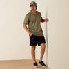 Ariat Mens Logo Fitted Polo Shirt Deep Lichen Green - 10073582
