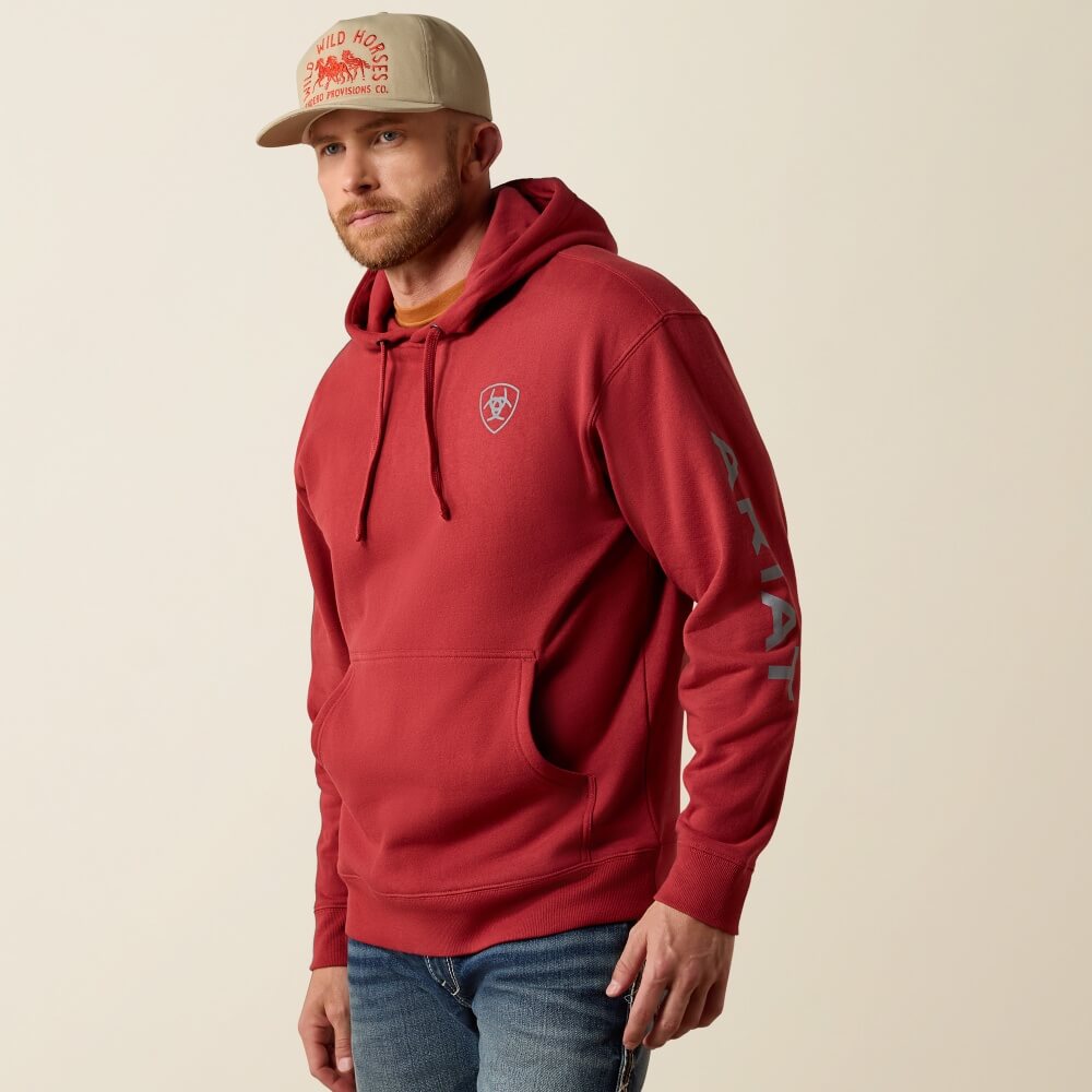 Ariat Mens Logo Hoodie Brick Red - 10080737