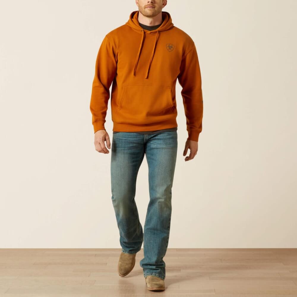 Ariat Mens Logo Hoodie Glazed Ginger - 10062669