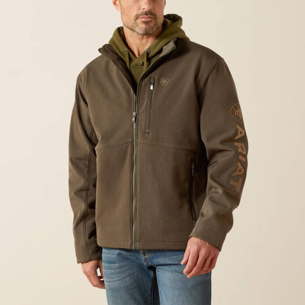 Ariat Mens Logo Softshell Jacket Earth Green Heather - 10062584
