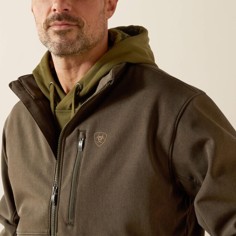 Ariat Mens Logo Softshell Jacket Earth Green Heather - 10062584