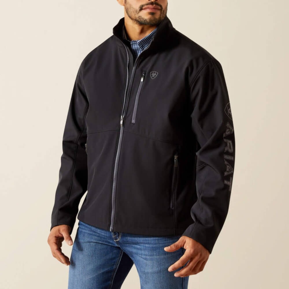 Ariat Mens Logo Softshell Jacket Phantom/Grey Southwest - 10062586