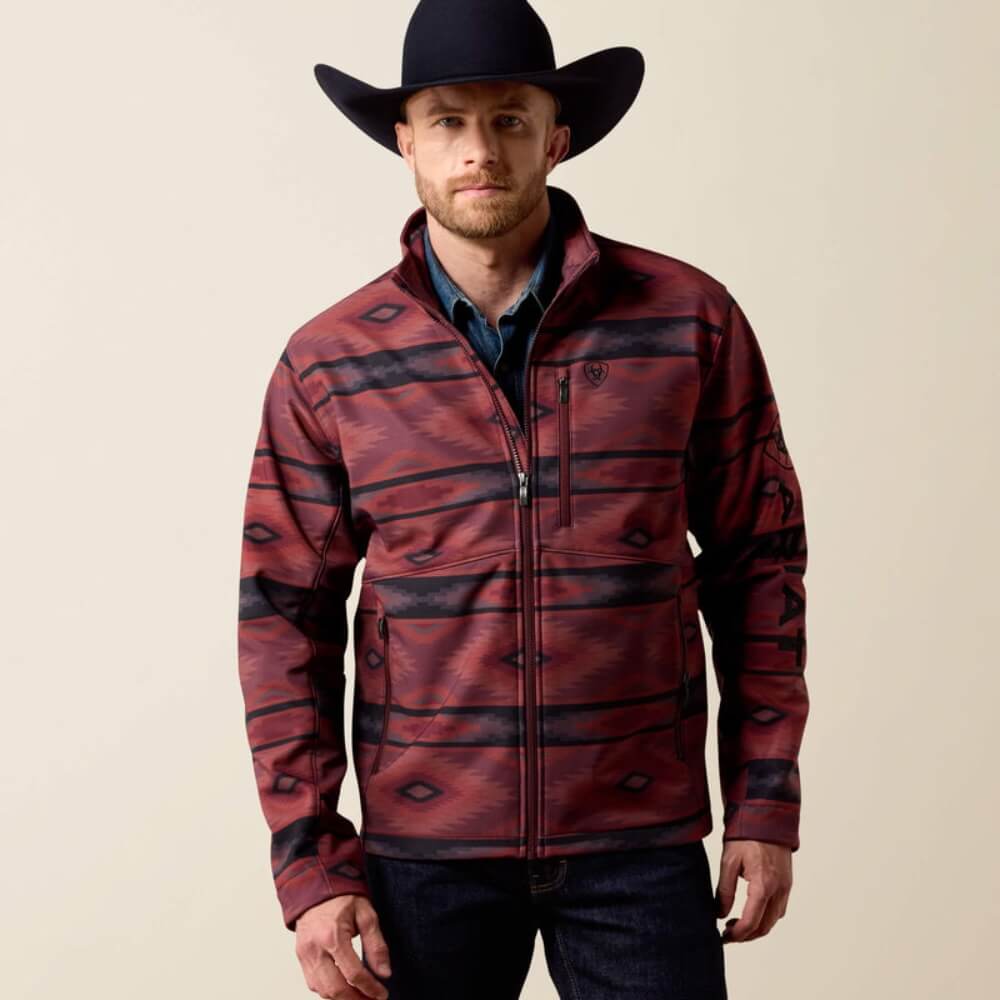 Ariat Mens Logo Softshell Jacket Red Mahogany - 10079455