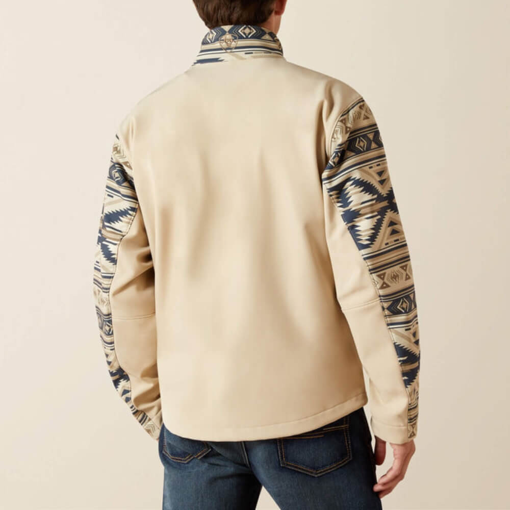 Ariat Mens Logo Softshell Jacket White pepper southwest - 10062581