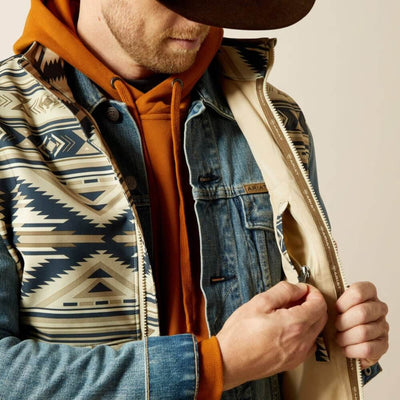 Ariat Mens Logo Softshell Vest White Pepper Southwest - 10062590