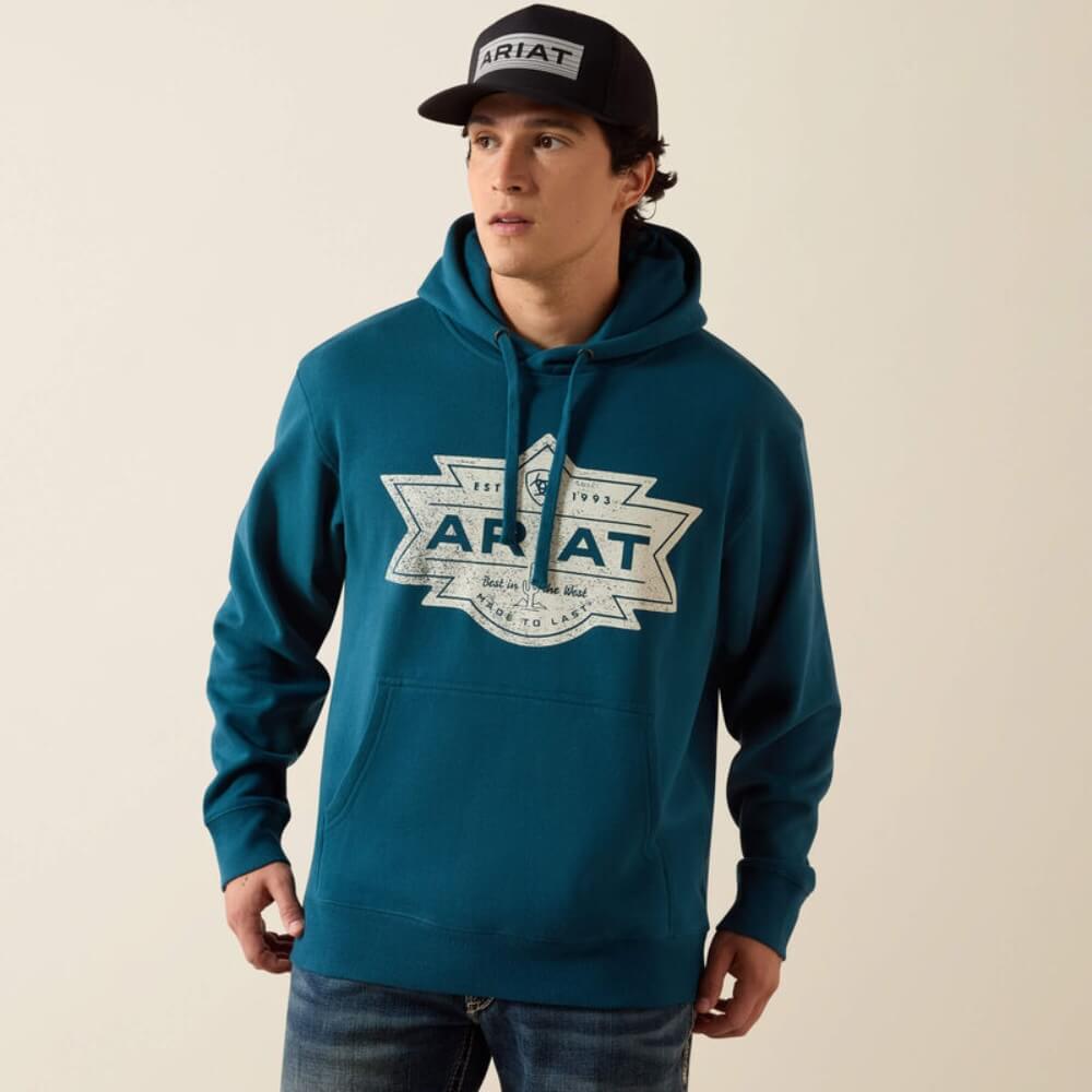 Ariat Mens Mesa Motif Hoodie Legion Blue - 10079368