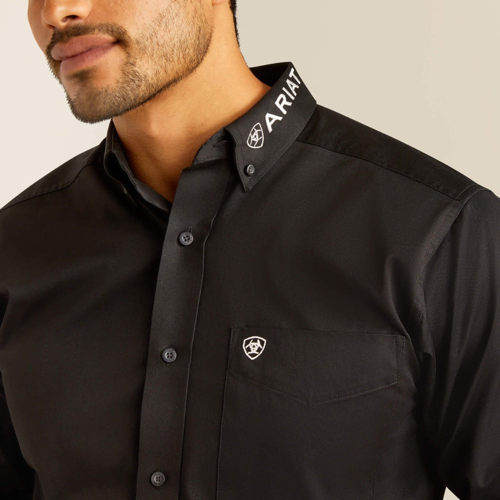 Ariat Mens Mexico Fitted Long Sleeve Shirt Black - 10038914
