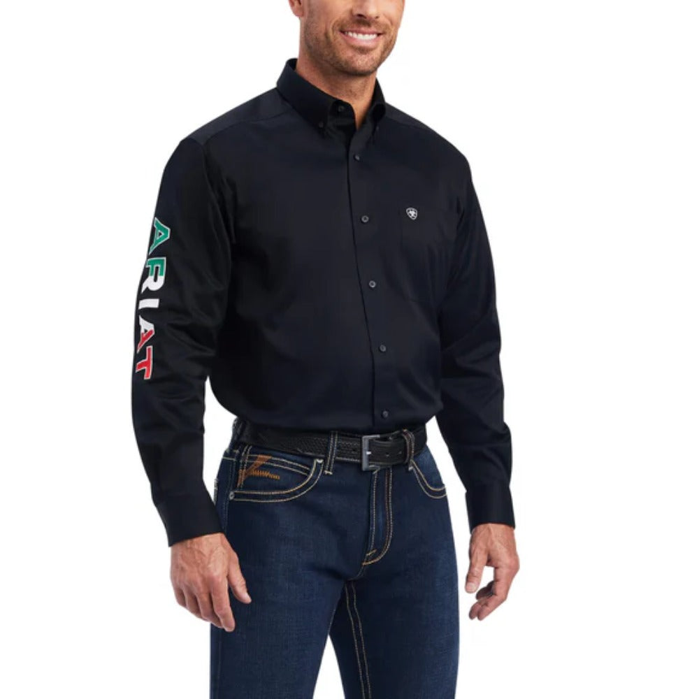 Ariat Mens Mexico Long Sleeve Shirt Black - 10038500