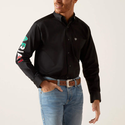 Ariat Mens Mexico Long Sleeve Shirt Black - 10038500