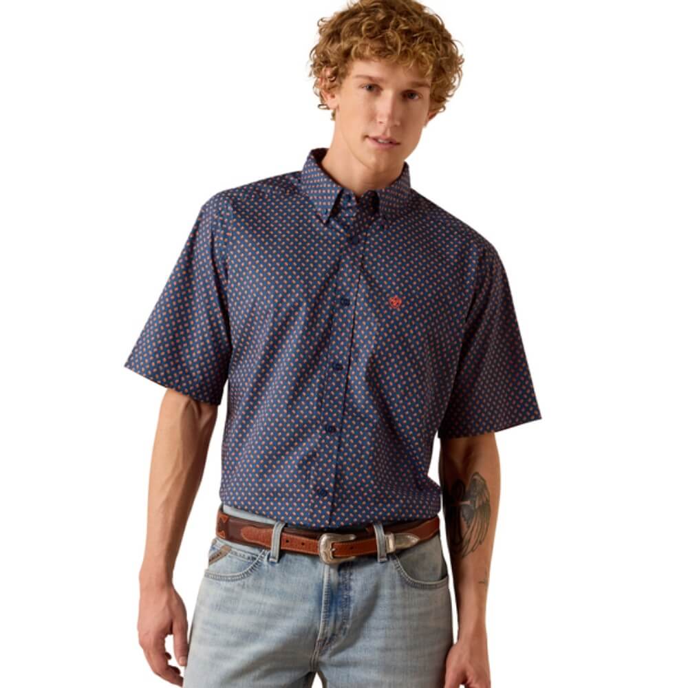 Ariat Mens Nikola Classic Fit Shirt Key Blue - 10073521