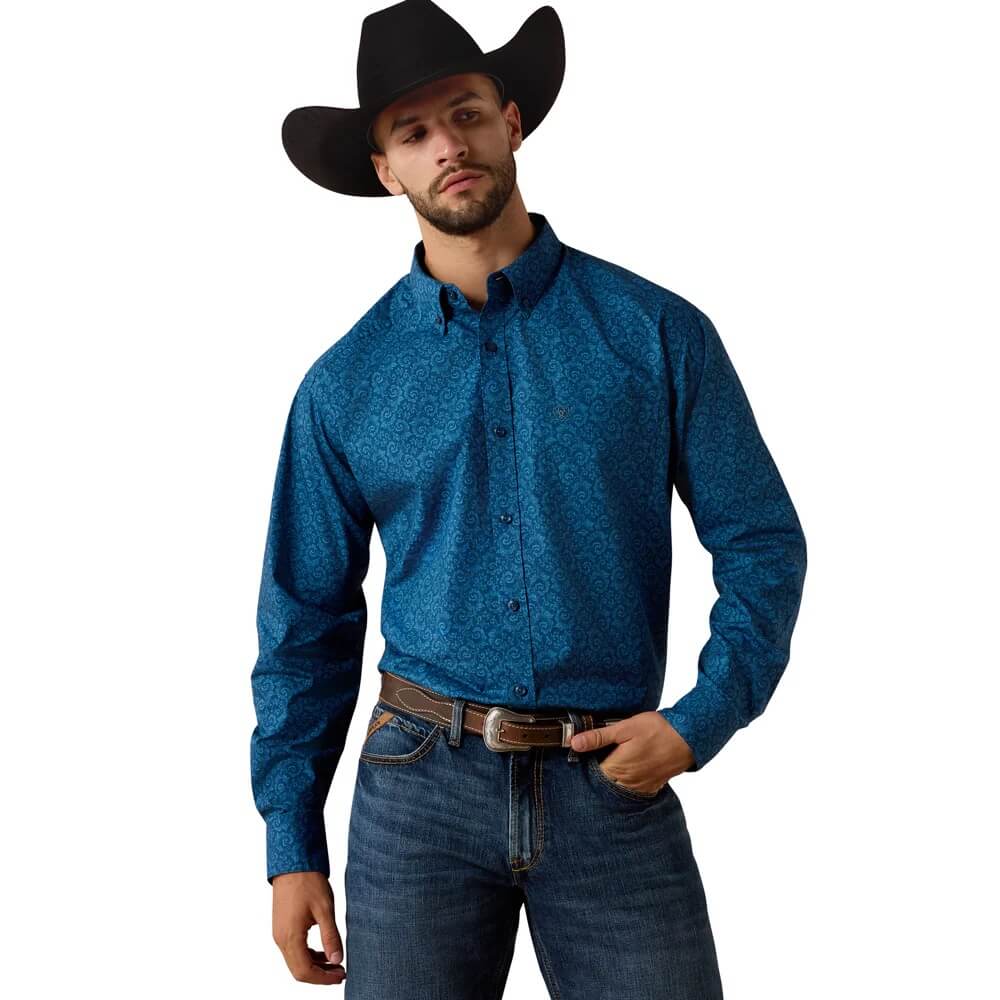 Ariat Mens Niven Classic Fit Long Sleeve Shirt Key Largo - 10073535