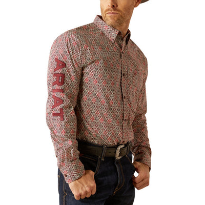 Ariat Mens Omega Red Burgundy Shirt