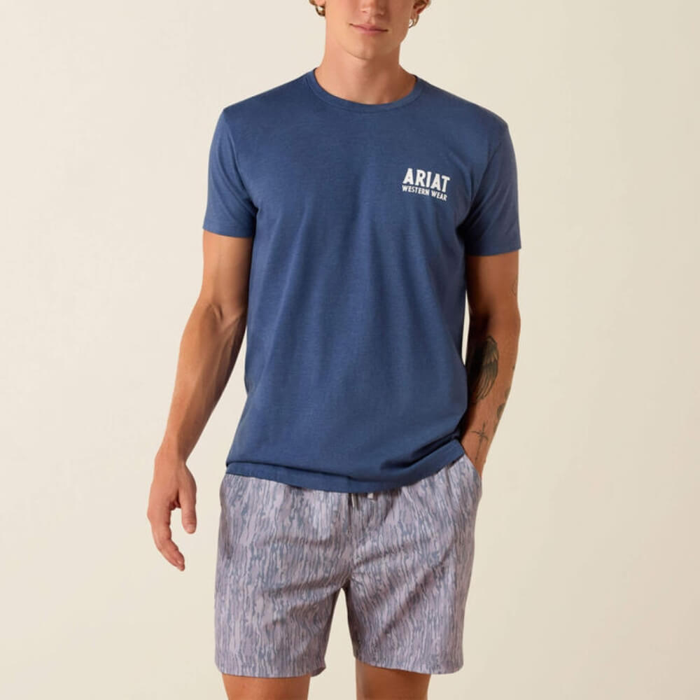 Ariat Mens Outline Shop T-Shirt Navy Heather - 10073961