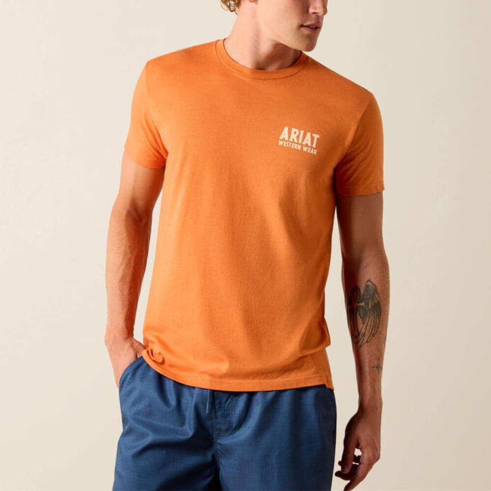 Ariat Mens Outline Shop T-Shirt Papaya - 10073959