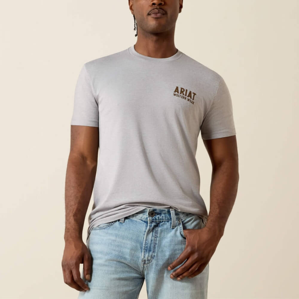 Ariat Mens Outline Shop T-Shirt Pewter - 10073960