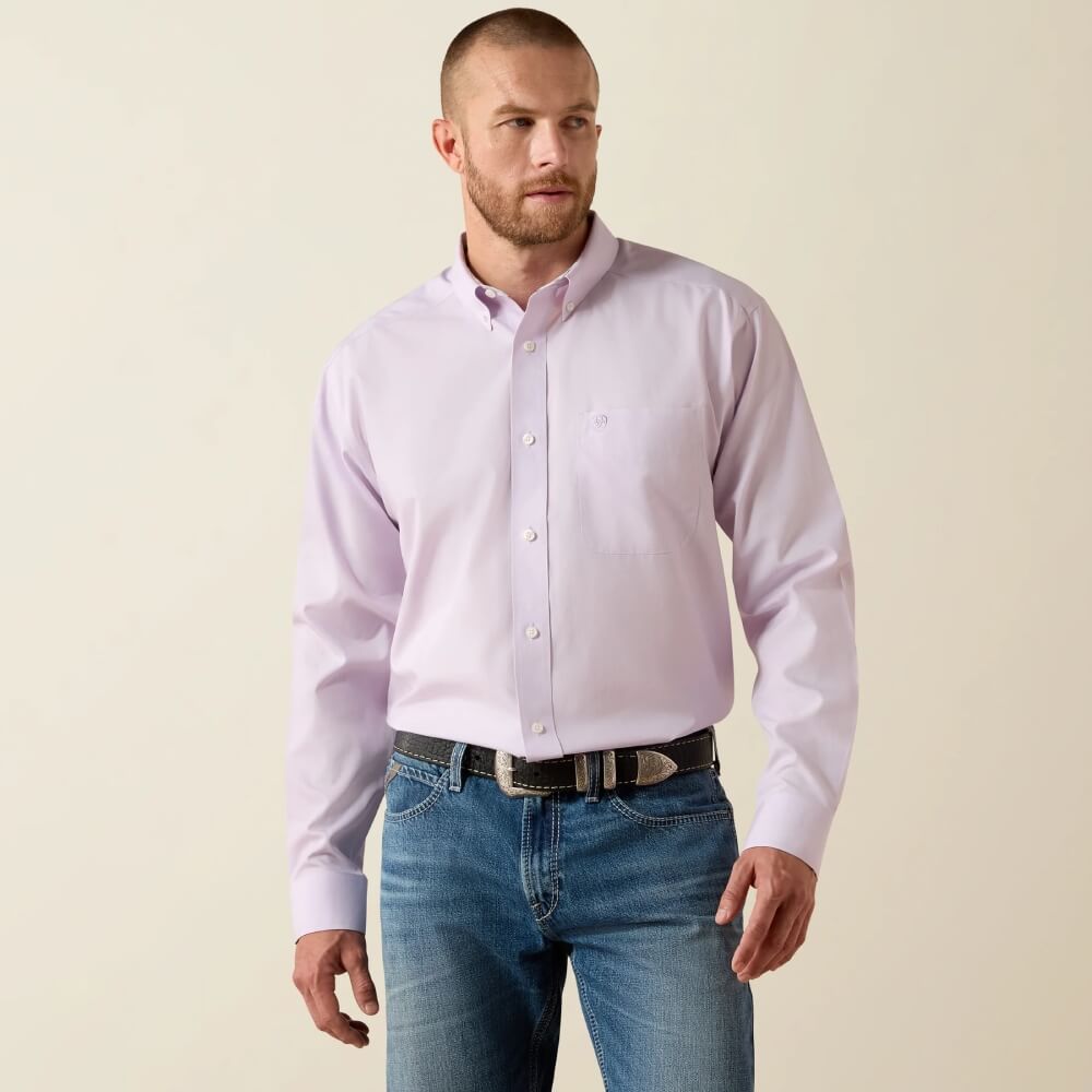 Ariat Mens Oxford Classic Fit Shirt Rhapsody (Lavender) - 10071536