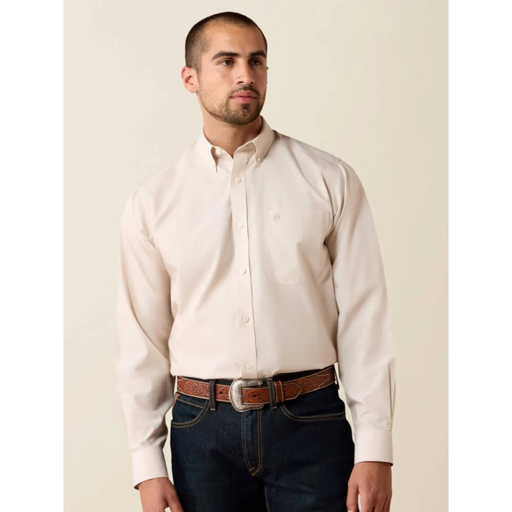 Ariat Mens Oxford Classic Fit Shirt Savannah Tan - 10079436