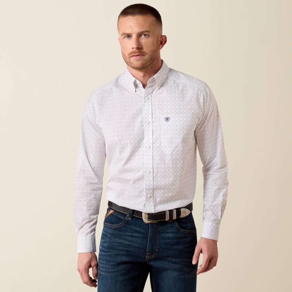 Ariat Mens Pace Classic Fit Shirt White - 10079421