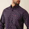 Ariat Mens Parry Classic Fit Shirt Purplavy Paisley Print - 10079288