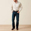Ariat Mens Pinpoint Oxford Classic Fit Snap Shirt Off White - 10071106