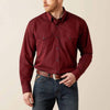Ariat Mens Pinpoint Oxford Shirt Burgundy - 10065914