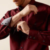 Ariat Mens Pinpoint Oxford Shirt Burgundy - 10065914