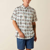 Ariat Mens Printed VentTEK Classic Fit Shirt Off White - 10071056