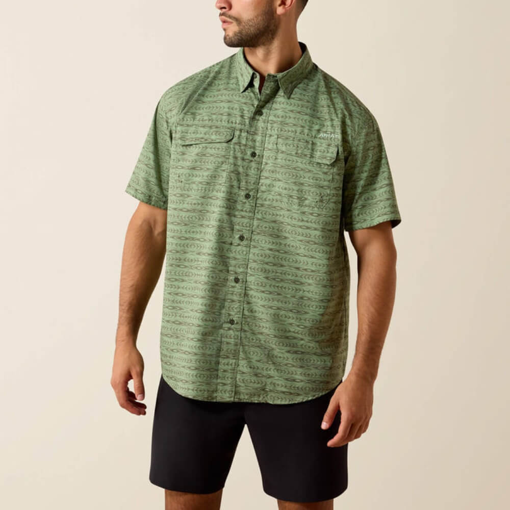 Ariat Mens Printed VentTEK Outbound Shirt Green - 10071053