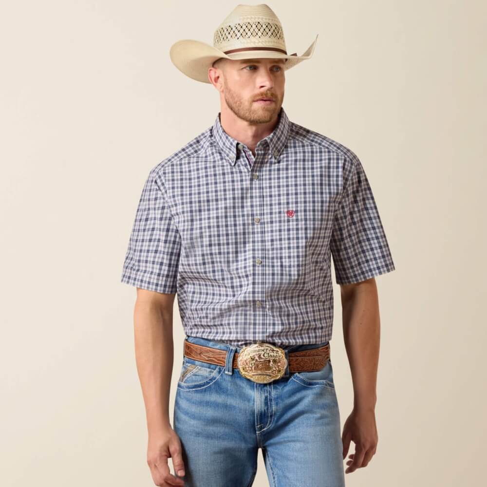 Ariat Mens Pro Series Barry Classic Fit Shirt Evening Blue - 10073602