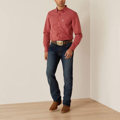 Ariat Mens Pro Series Carlton Fitted Shirt Red